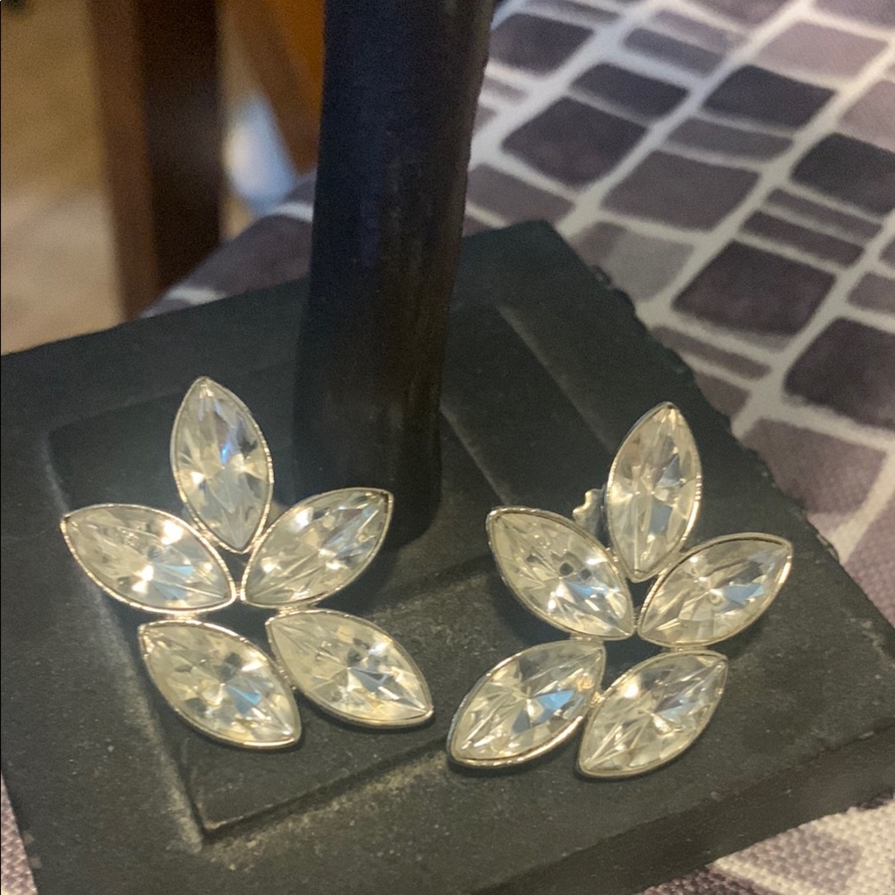Vintage Elegant Silver Leaf Pierced Earrings 🌸
